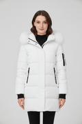 Women's Quilted Insulated Parka Jacket with Fur Collar for Cold Weather Outdoor Activities