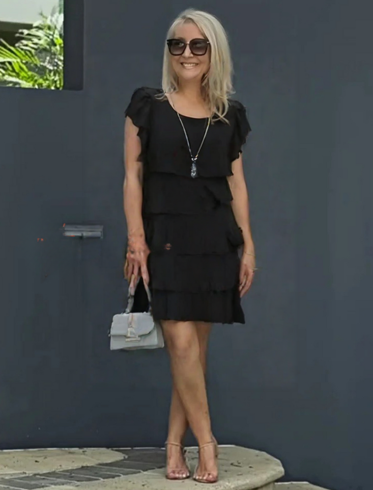 Layered Midi Dress for Women | Short Sleeve | Casual Everyday Wear | Comfortable Fabric for All-Day Comfort