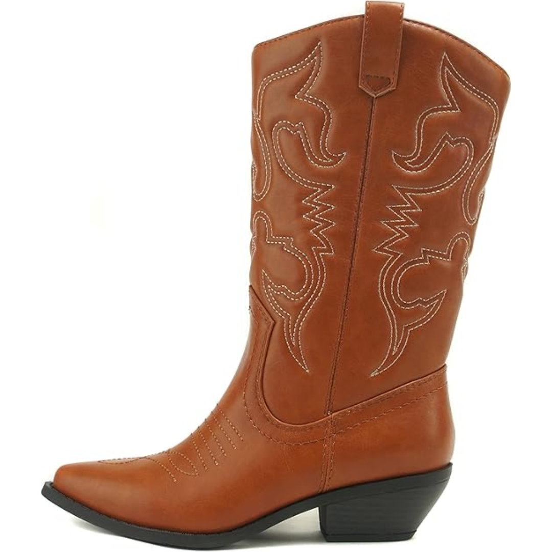 Women's Leather Cowboy Boots | Durable Western Footwear | Classic Design for Everyday Use