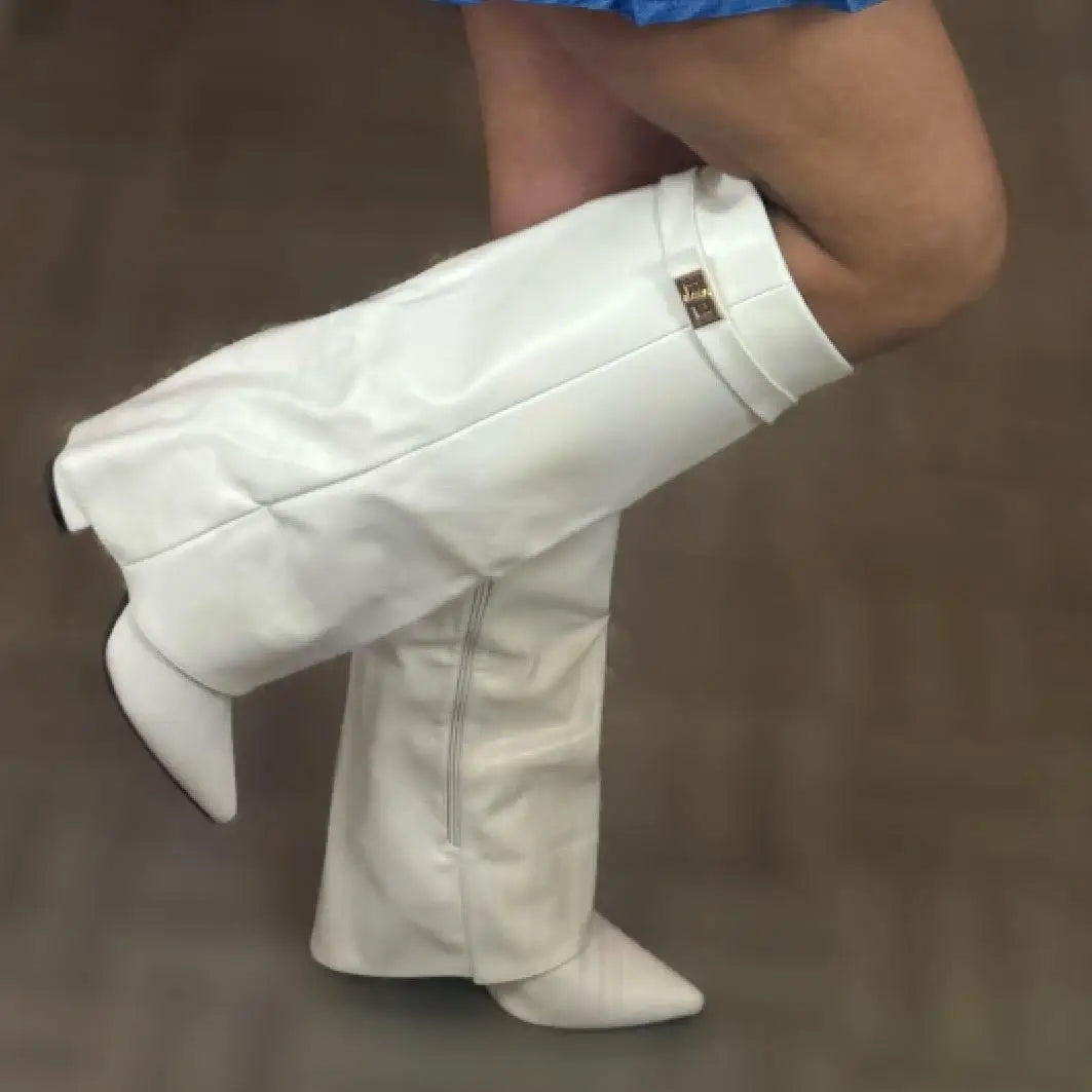 Women's Leather Thigh-High Boots with Buckle Detail for Fashionable Outfits and Stylish Footwear