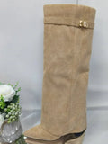 Women's Leather Thigh-High Boots with Buckle Detail for Fashionable Outfits and Stylish Footwear