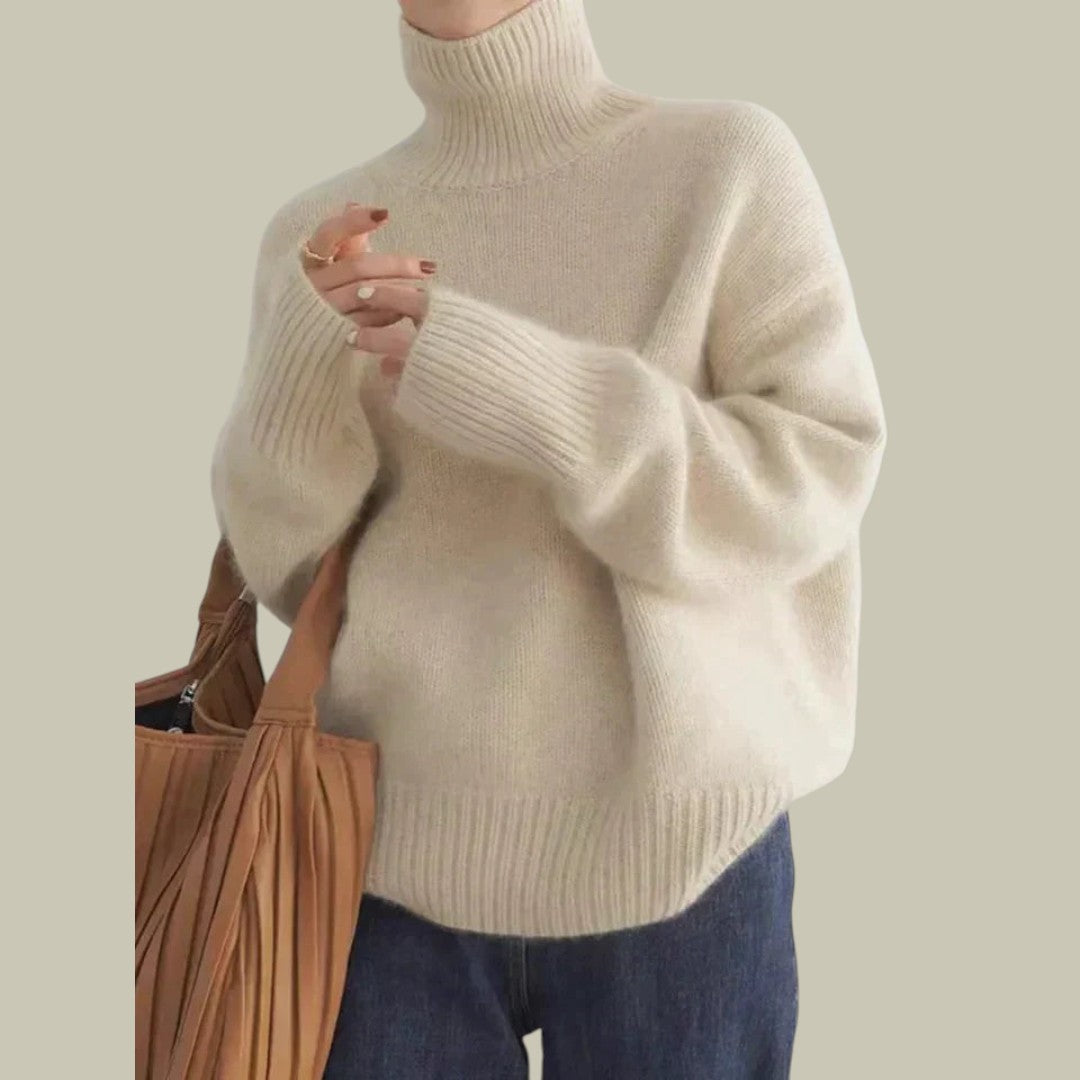 Merino Wool Women's Relaxed Fit Sweater - Cozy Knit for Casual Layering and Everyday Wear