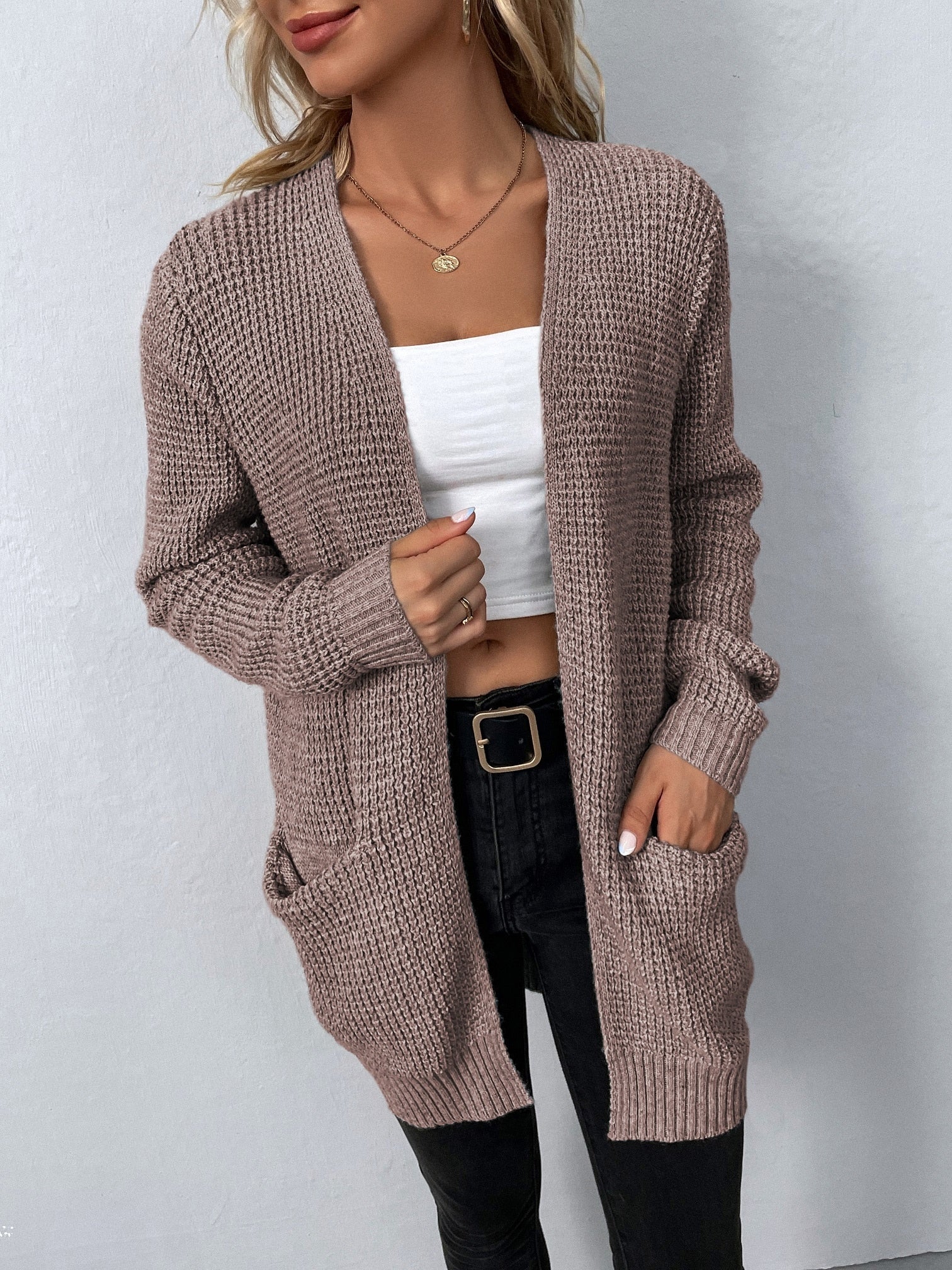 Women's Open Front Cardigan | Soft Knit Fabric | Relaxed Fit | Casual Layering for Everyday Wear