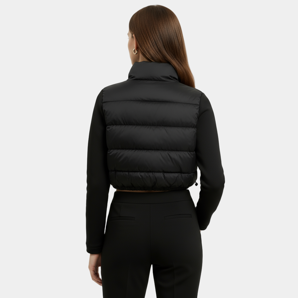 Women's Padded Stand Collar Jacket with Adjustable Hem for Casual Everyday Wear and Comfort