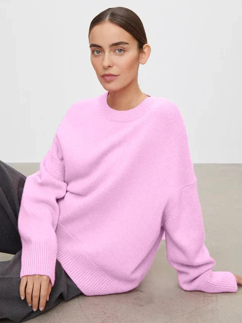Women's Ribbed Knit Pullover Sweater | Cozy Winter Cuff Design for Cold Weather Wear