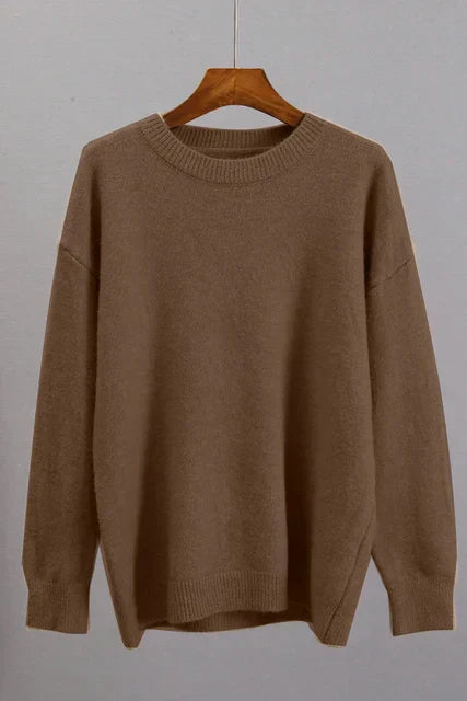Women's Ribbed Knit Pullover Sweater | Cozy Winter Cuff Design for Cold Weather Wear