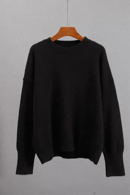 Women's Ribbed Knit Pullover Sweater | Cozy Winter Cuff Design for Cold Weather Wear