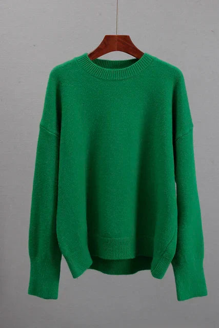 Women's Ribbed Knit Pullover Sweater | Cozy Winter Cuff Design for Cold Weather Wear