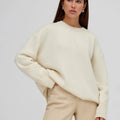 Women's Ribbed Knit Pullover Sweater | Cozy Winter Cuff Design for Cold Weather Wear