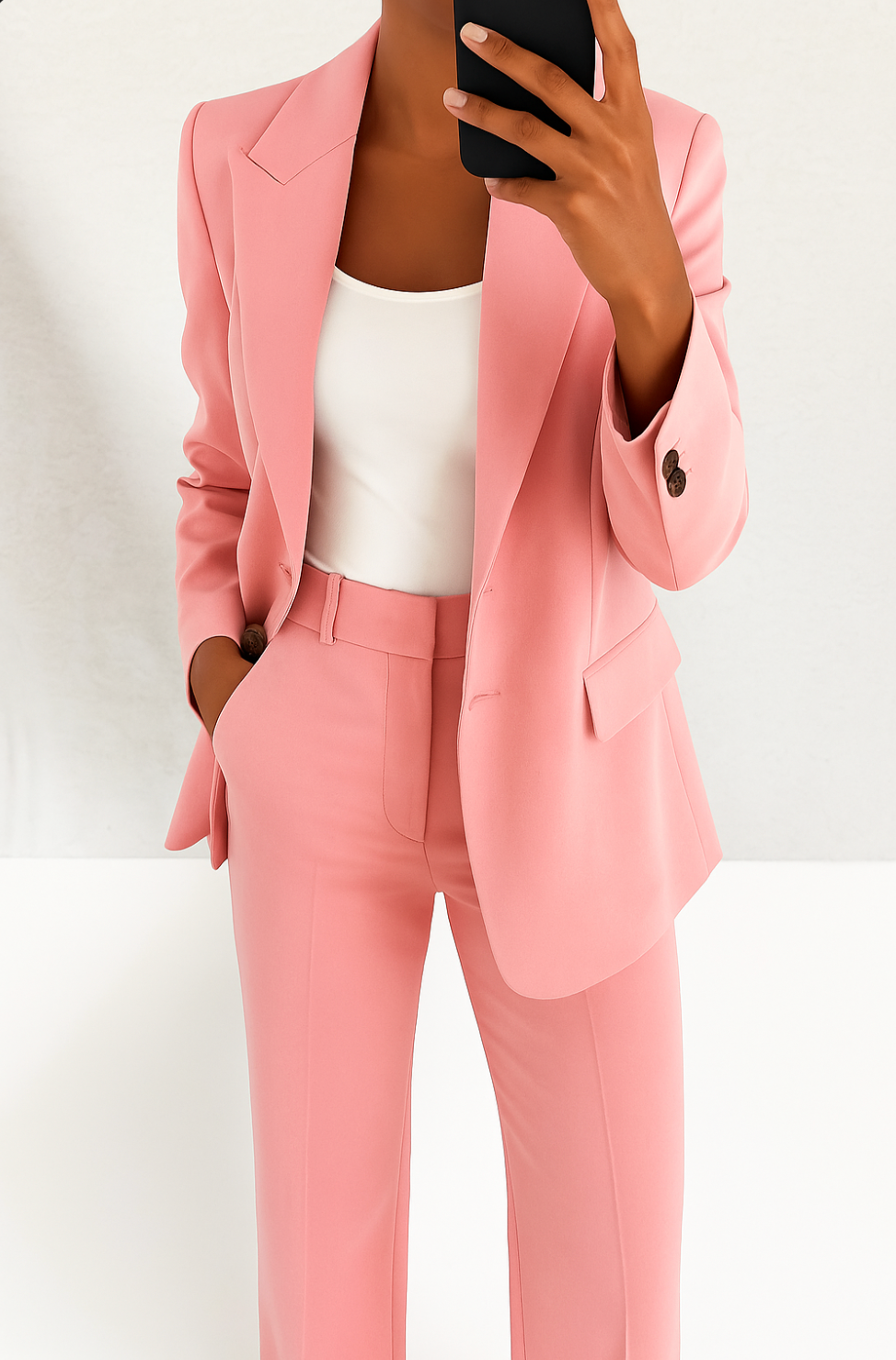 Women's Tailored Blazer and Trousers Suit Set - Professional Office Attire - Versatile Workwear Outfit for Career Success