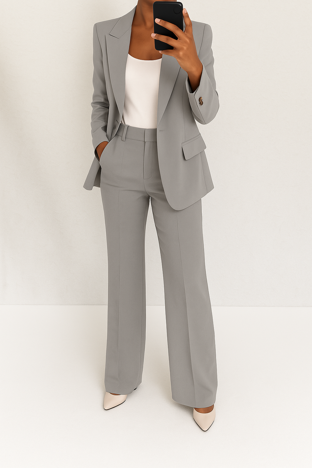 Women's Tailored Blazer and Trousers Suit Set - Professional Office Attire - Versatile Workwear Outfit for Career Success