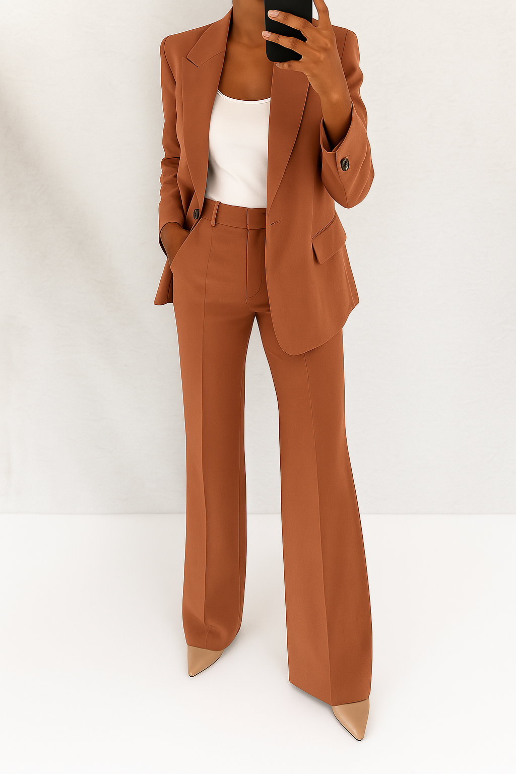 Women's Tailored Blazer and Trousers Suit Set - Professional Office Attire - Versatile Workwear Outfit for Career Success