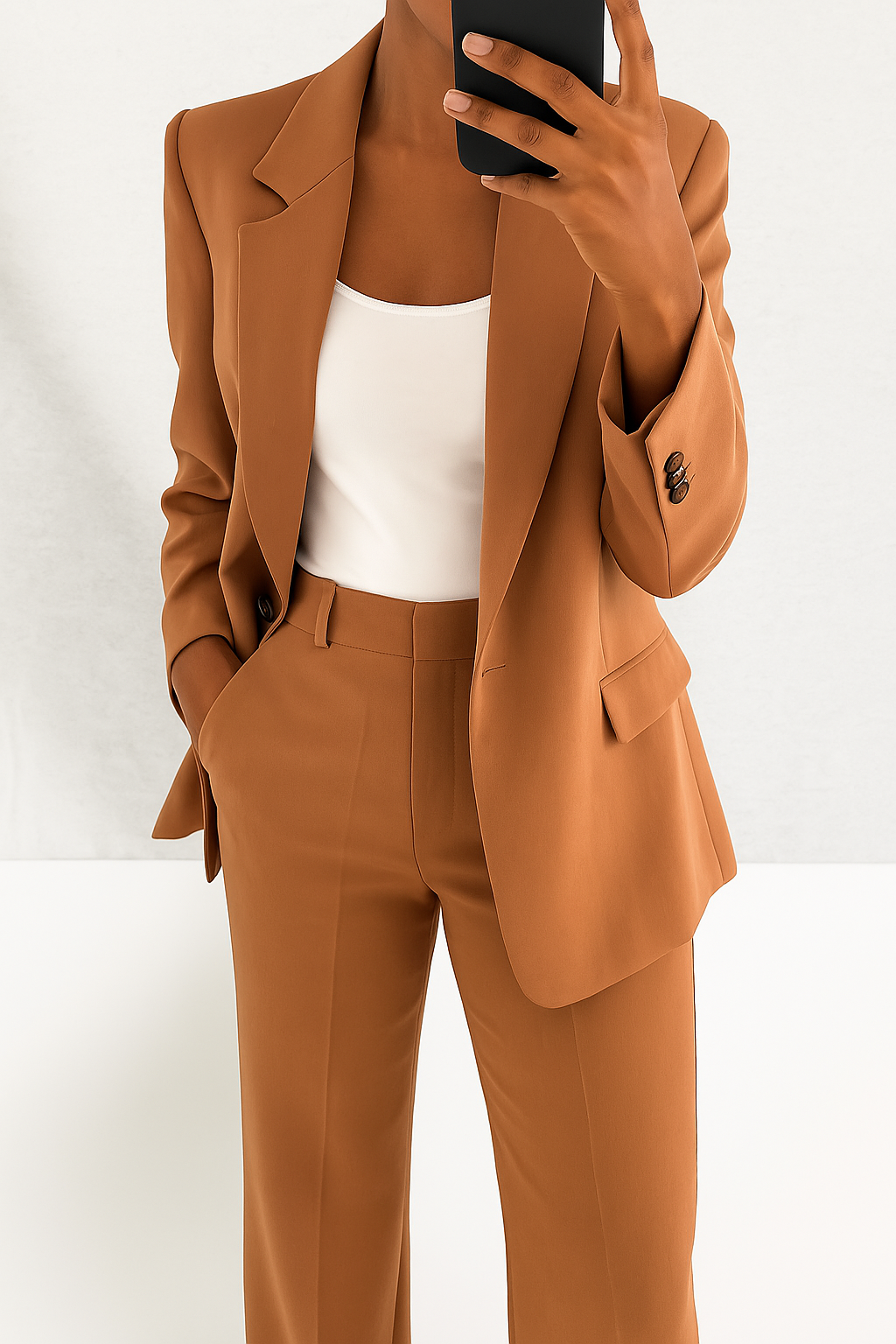 Women's Tailored Blazer and Trousers Suit Set - Professional Office Attire - Versatile Workwear Outfit for Career Success