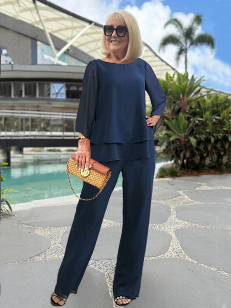 Women's Lightweight Summer Two-Piece Pants Set | Casual Everyday Wear | Comfortable Fit for Relaxed Style