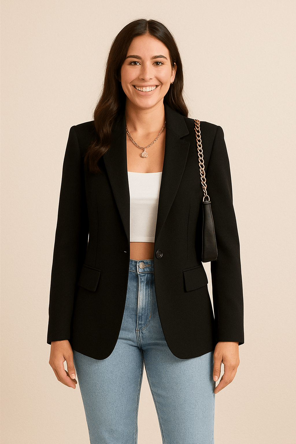 Women's Lightweight Tailored Blazer Jacket - Chic Streetwear for Casual or Professional Wear