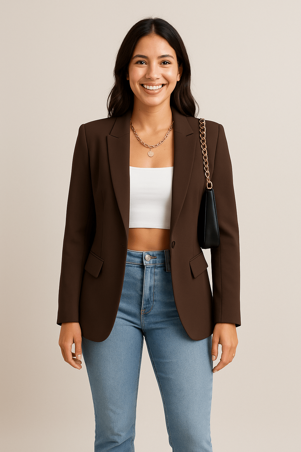 Women's Lightweight Tailored Blazer Jacket - Chic Streetwear for Casual or Professional Wear
