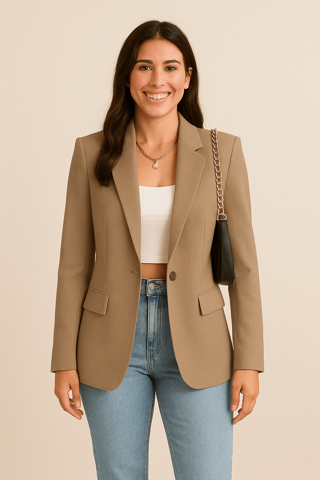 Women's Lightweight Tailored Blazer Jacket - Chic Streetwear for Casual or Professional Wear