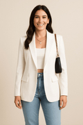 Women's Lightweight Tailored Blazer Jacket - Chic Streetwear for Casual or Professional Wear