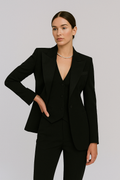 Women's Tailored Three-Piece Suit Set | Elegant Fabric Blazer, Pants, and Skirt | Classic Office Wear