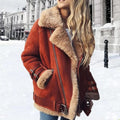 Women's Winter Biker Jacket | Warm Zip-Up Design | Stylish Cold Weather Outerwear for Casual Wear