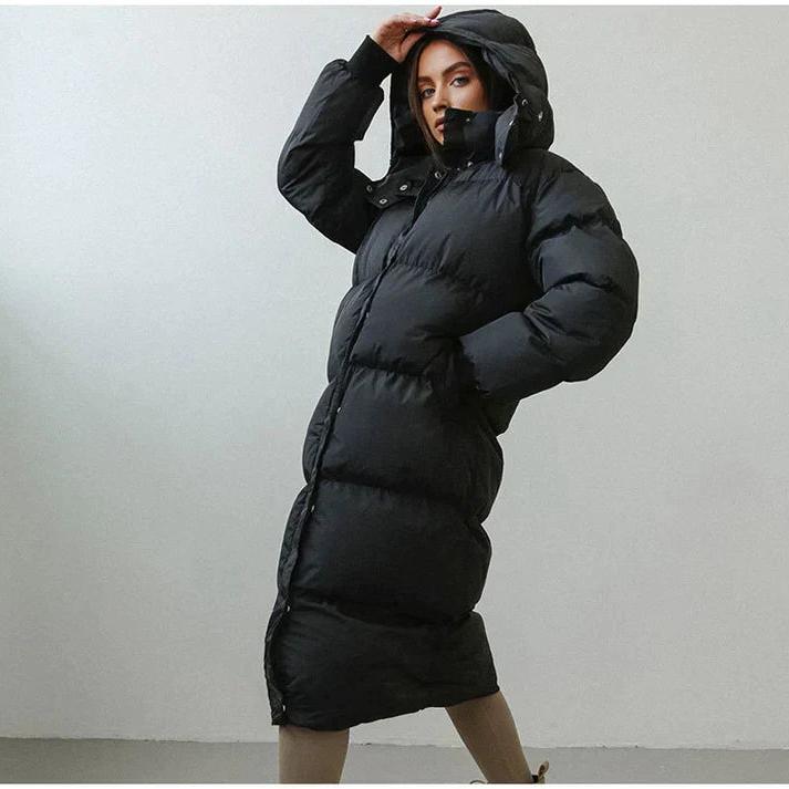Women's Insulated Winter Puffer Coat with Hood | Water-Resistant Casual Outerwear for Cold Weather