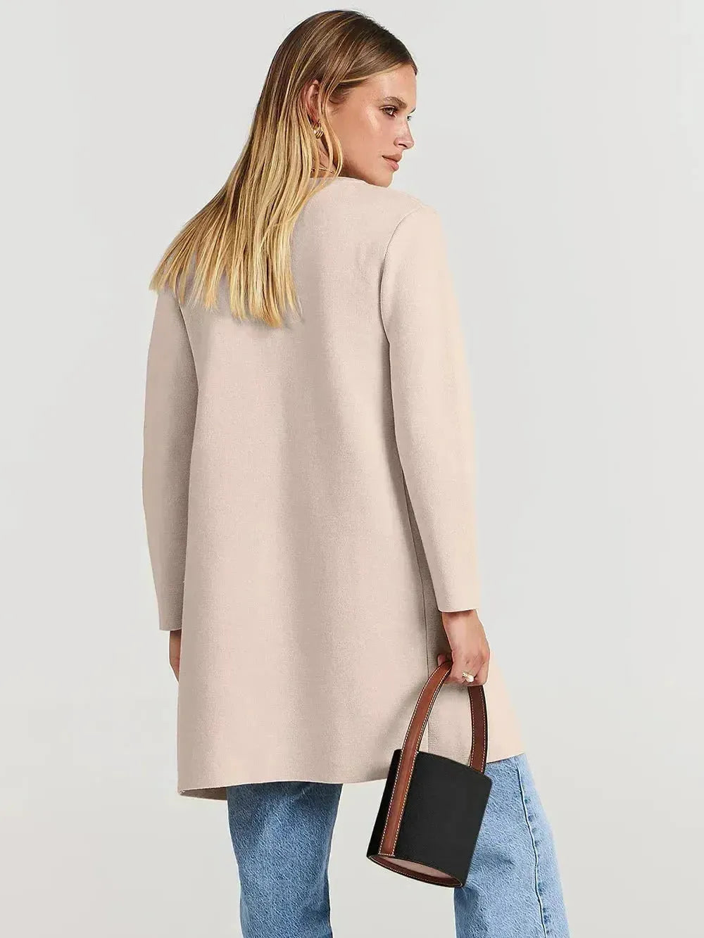 Wool Blend Lapel Coat for Women - Elegant Outerwear for Casual and Formal Wear