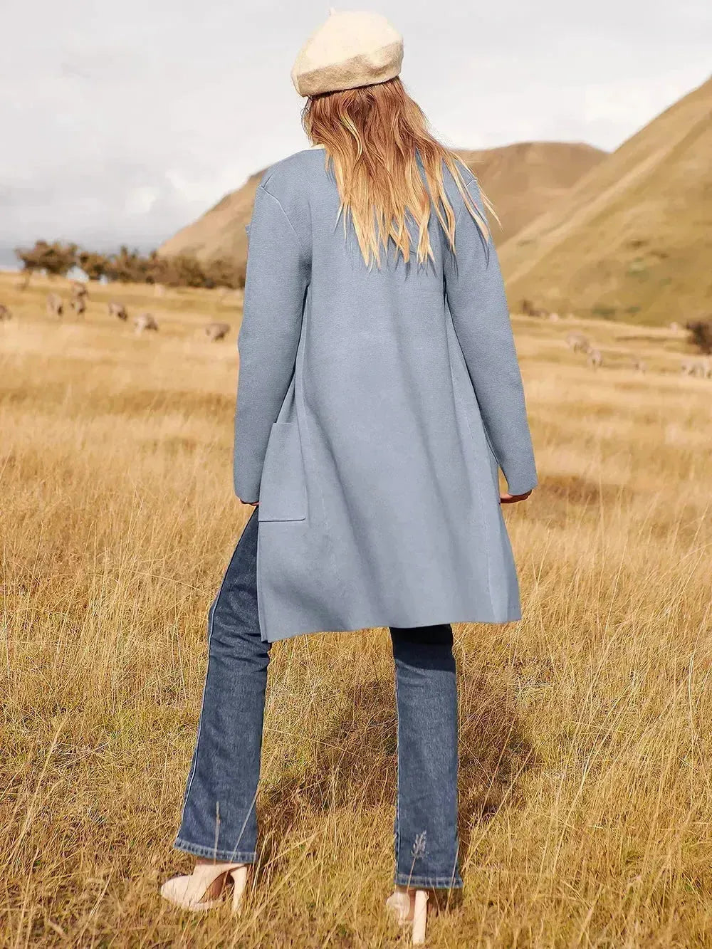 Wool Blend Lapel Coat for Women - Elegant Outerwear for Casual and Formal Wear