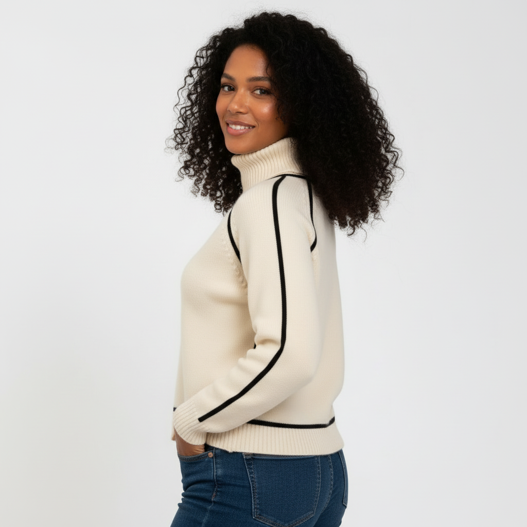 Wool Turtleneck Sweater for Women - Cozy Knit Design for Casual Winter Wear - Warm Essential for Cold Weather