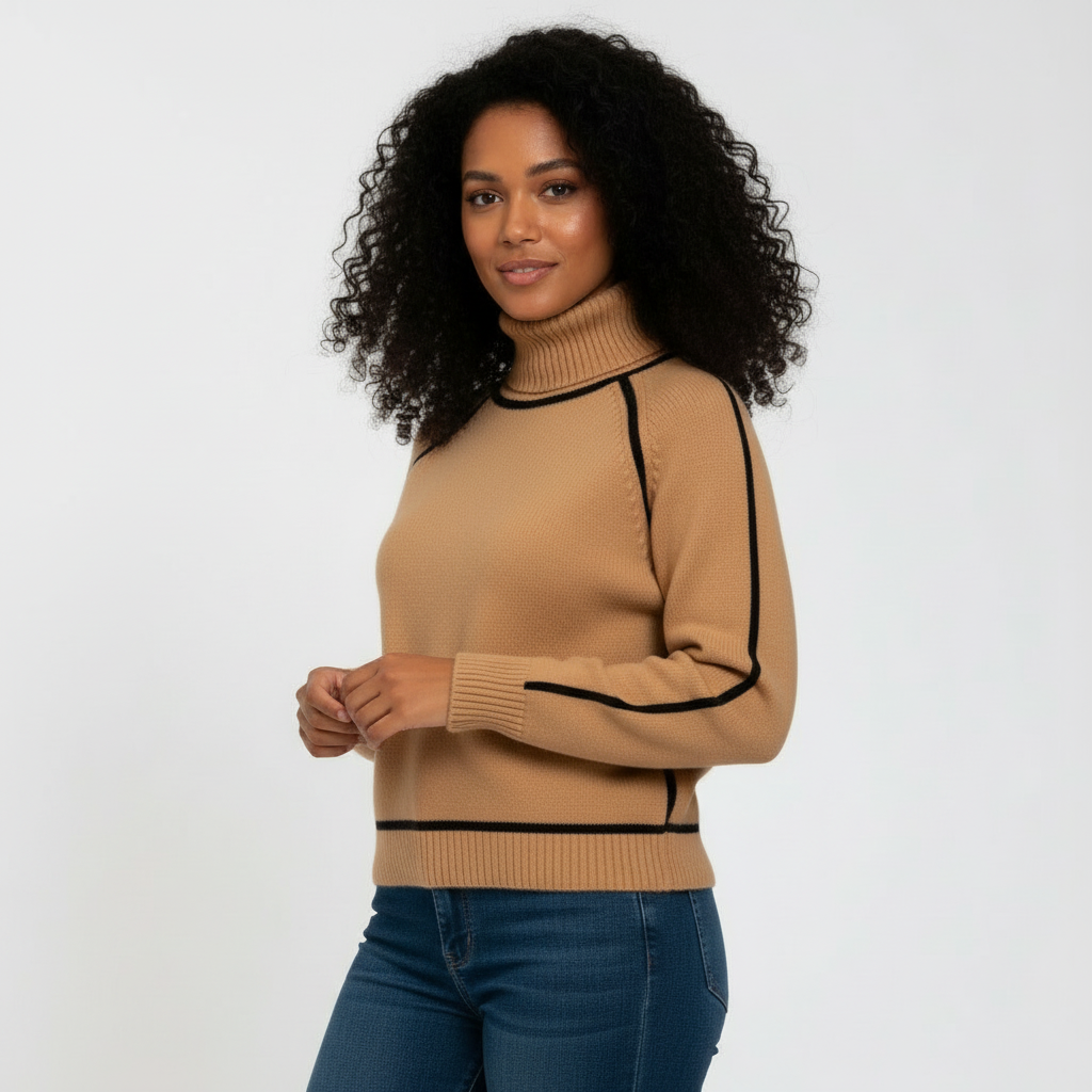 Wool Turtleneck Sweater for Women - Cozy Knit Design for Casual Winter Wear - Warm Essential for Cold Weather