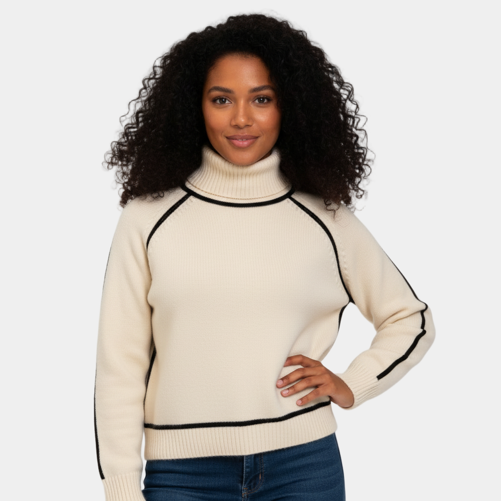 Wool Turtleneck Sweater for Women - Cozy Knit Design for Casual Winter Wear - Warm Essential for Cold Weather