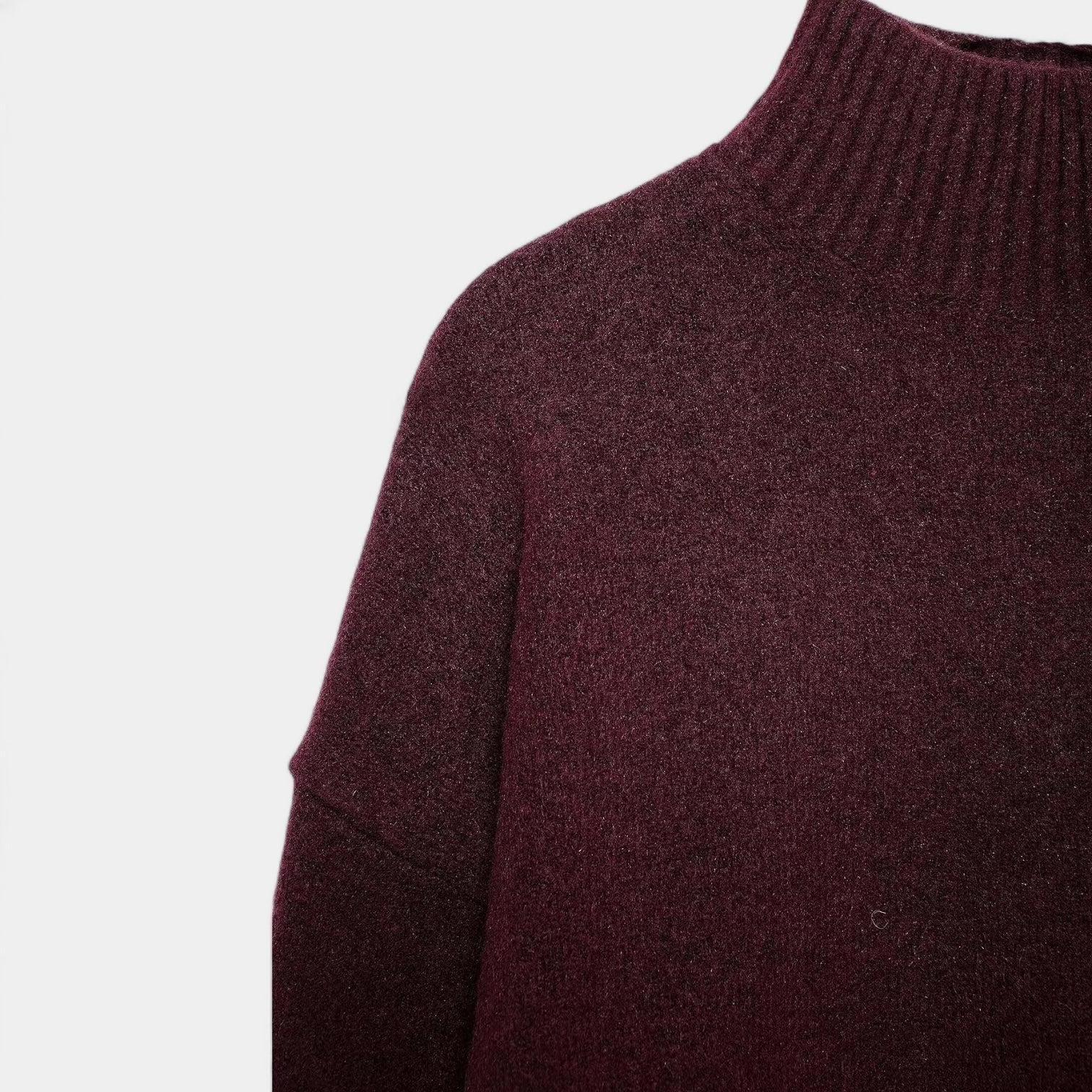 Wool Turtleneck Sweater for Women - Soft Knit Casual Jumper for Layering and Daily Wear