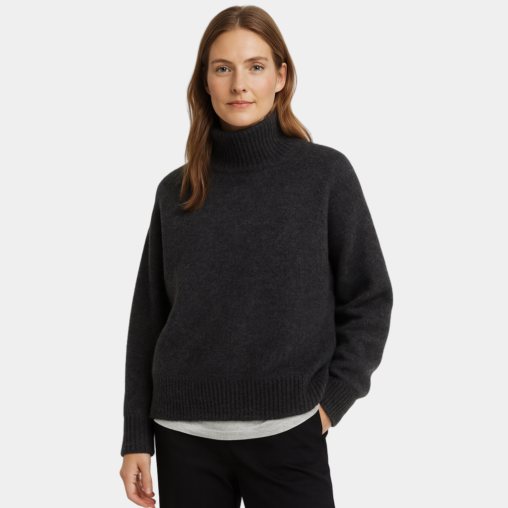 Wool Turtleneck Sweater for Women - Soft Knit Casual Jumper for Layering and Daily Wear