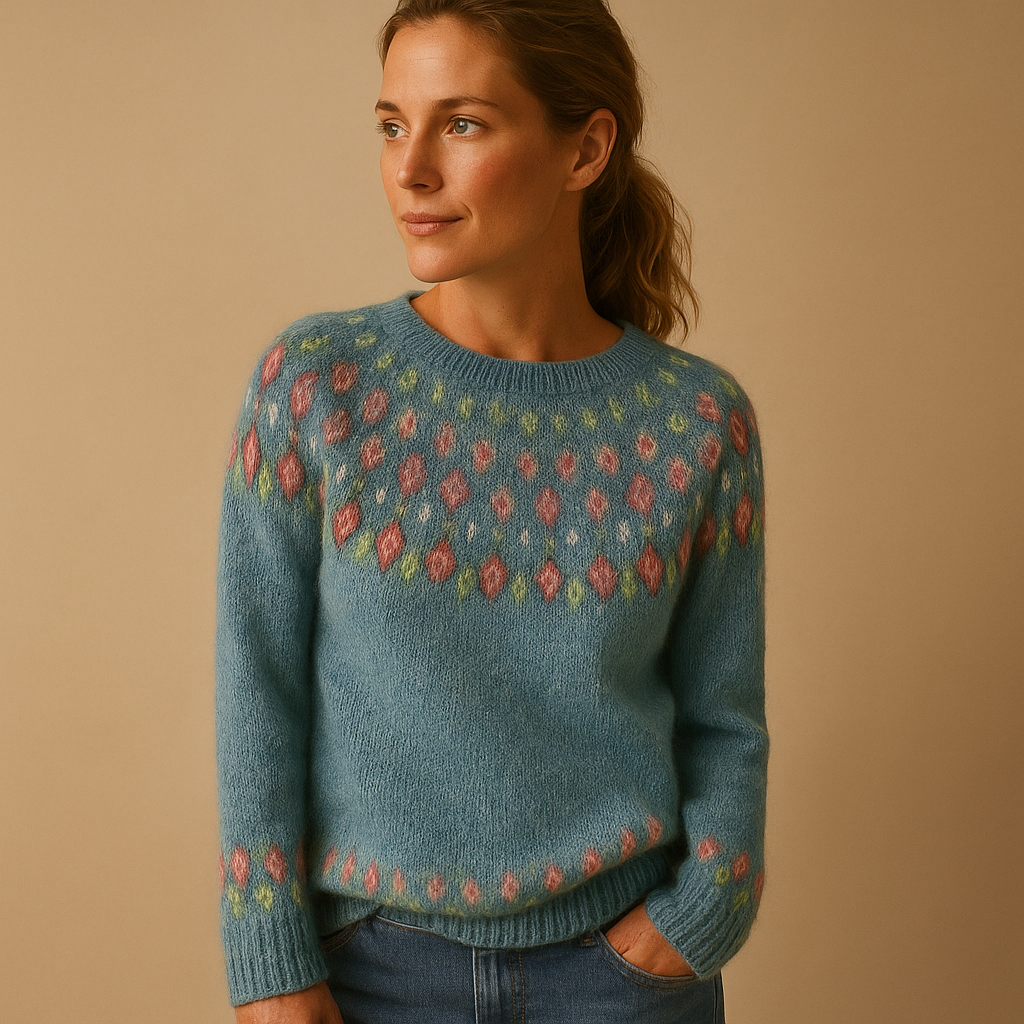 Wool Casual Jumper for Women - Cozy Knit Sweater with Unique Pattern for Everyday Wear