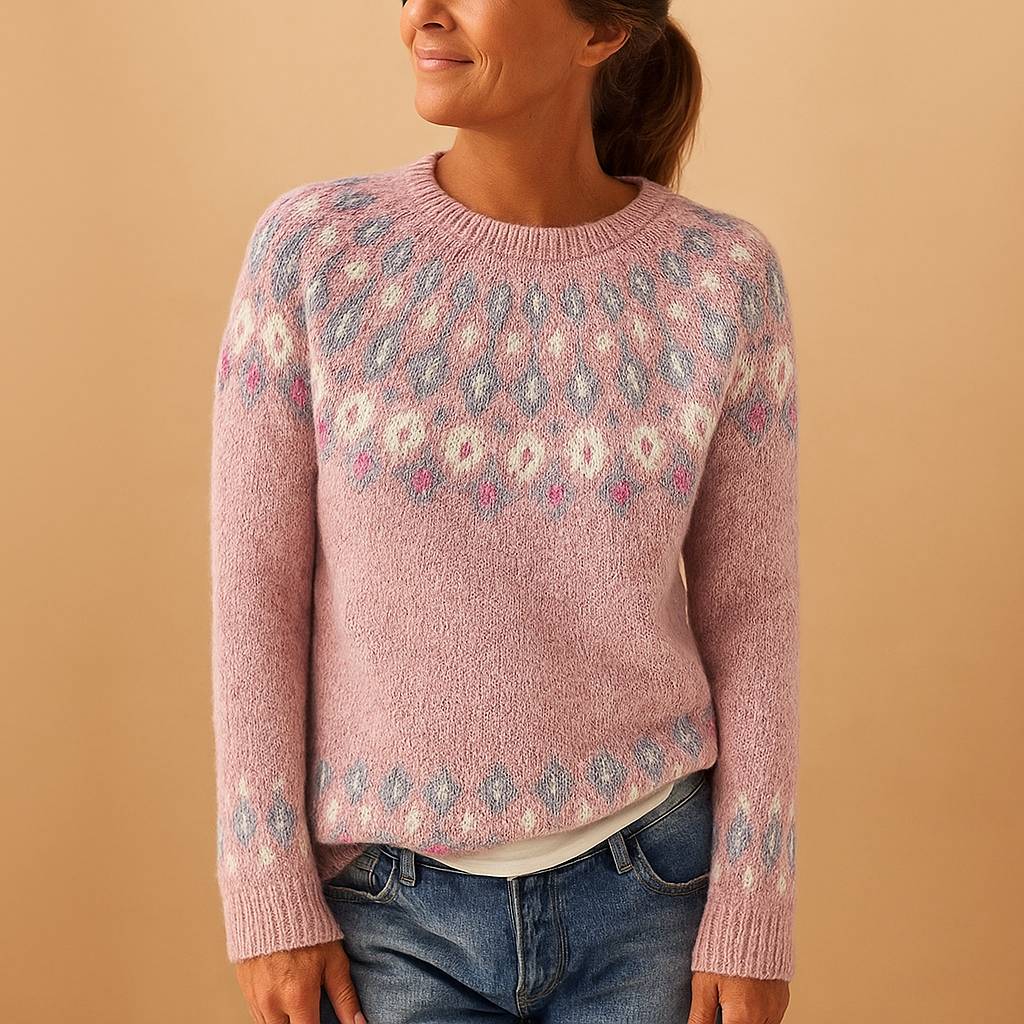 Wool Casual Jumper for Women - Cozy Knit Sweater with Unique Pattern for Everyday Wear