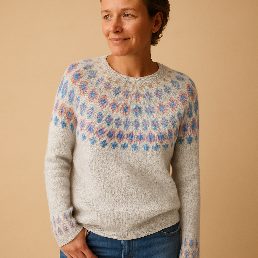 Wool Casual Jumper for Women - Cozy Knit Sweater with Unique Pattern for Everyday Wear