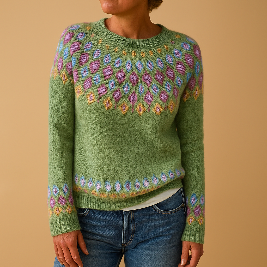 Wool Casual Jumper for Women - Cozy Knit Sweater with Unique Pattern for Everyday Wear