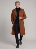 Men's Belted Trench Coat - Elegant Design, Versatile Outerwear for Casual and Formal Wear, All-Season Style