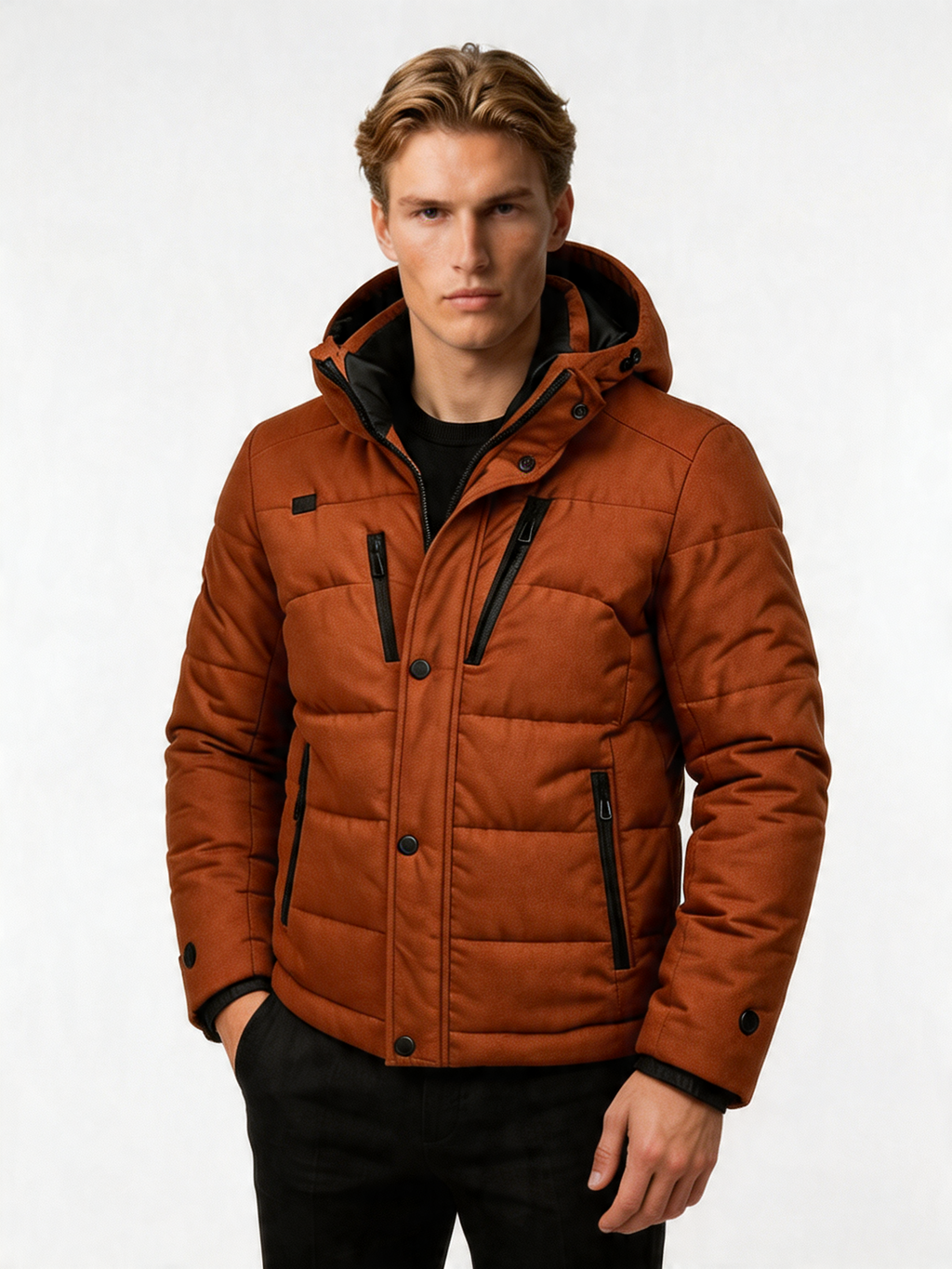 Men's Down Parka Jacket | Warm Windproof Hooded Outerwear | Ideal for Cold Weather Activities | Durable Insulated Design
