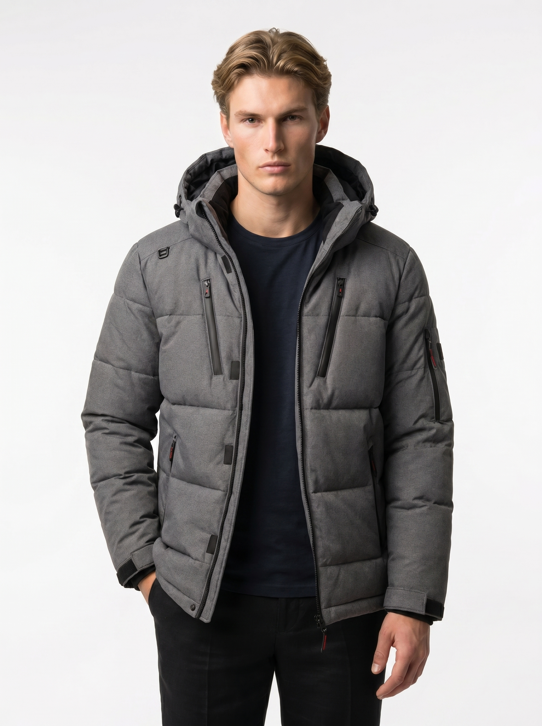 Men's Down Parka Jacket | Warm Windproof Hooded Outerwear | Ideal for Cold Weather Activities | Durable Insulated Design