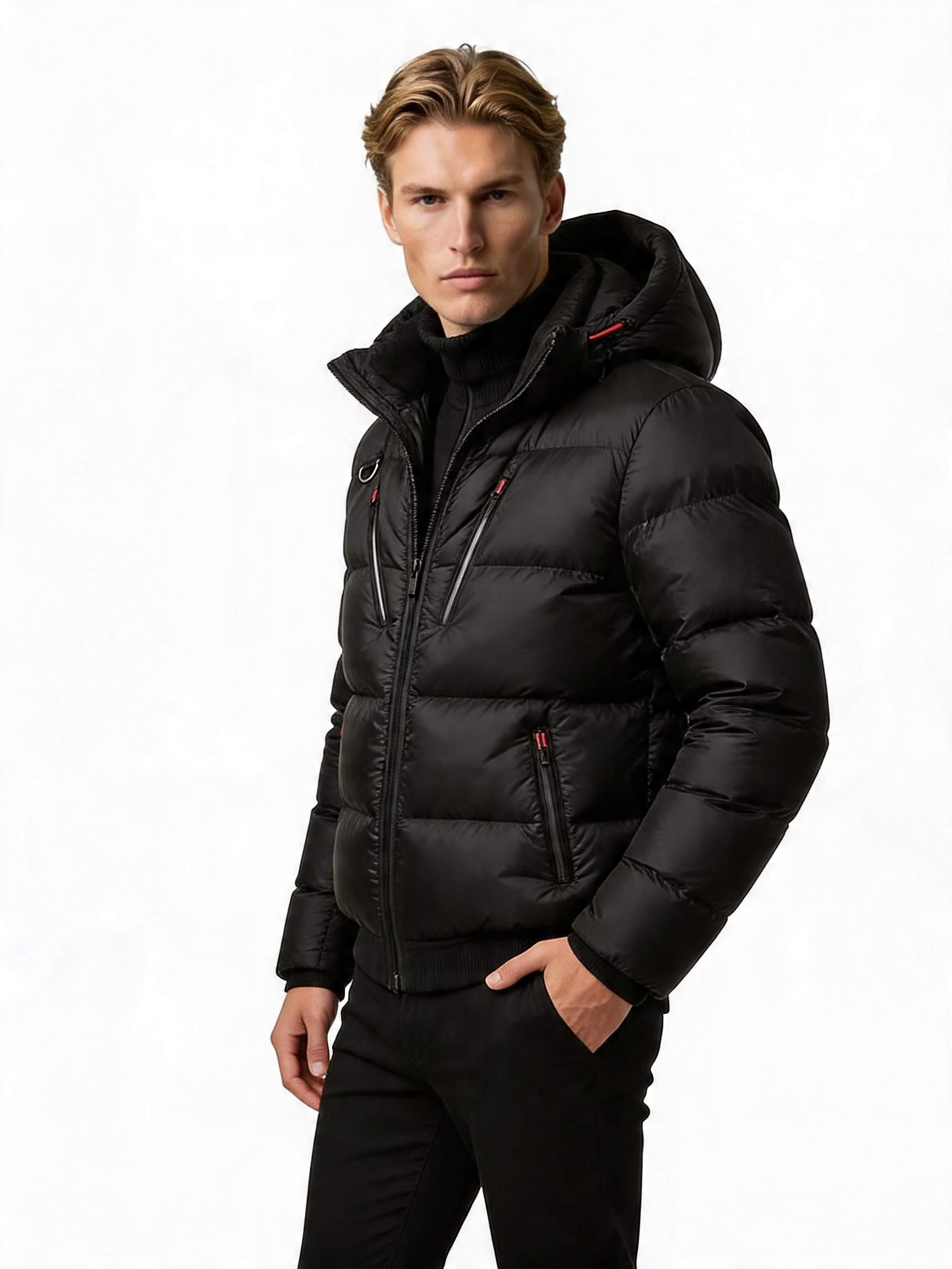 Men's Down Parka Jacket | Warm Windproof Hooded Outerwear | Ideal for Cold Weather Activities | Durable Insulated Design