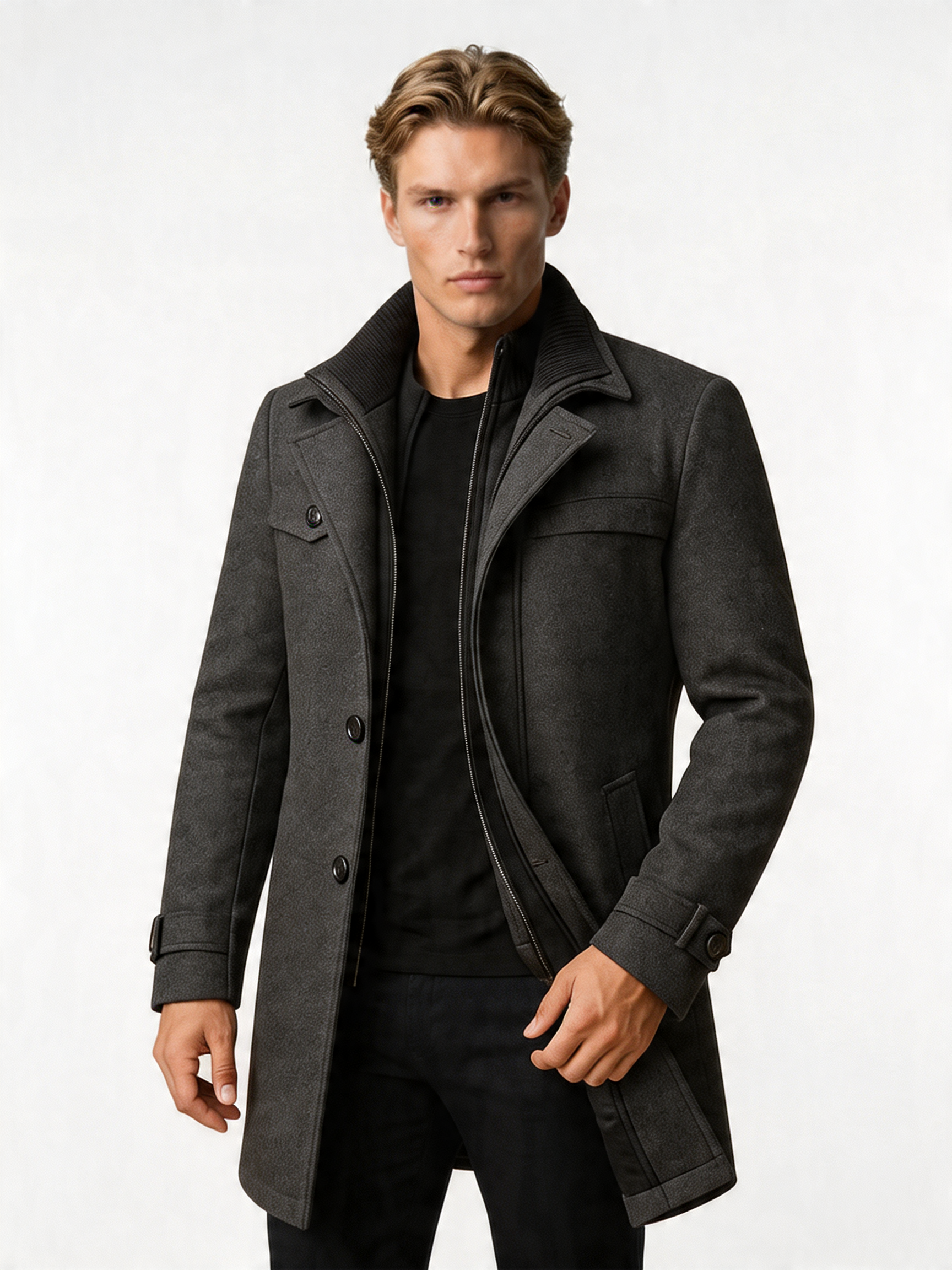 Men's Waterproof Insulated Winter Jacket with Adjustable Cuffs for Cold Weather Outdoor Activities