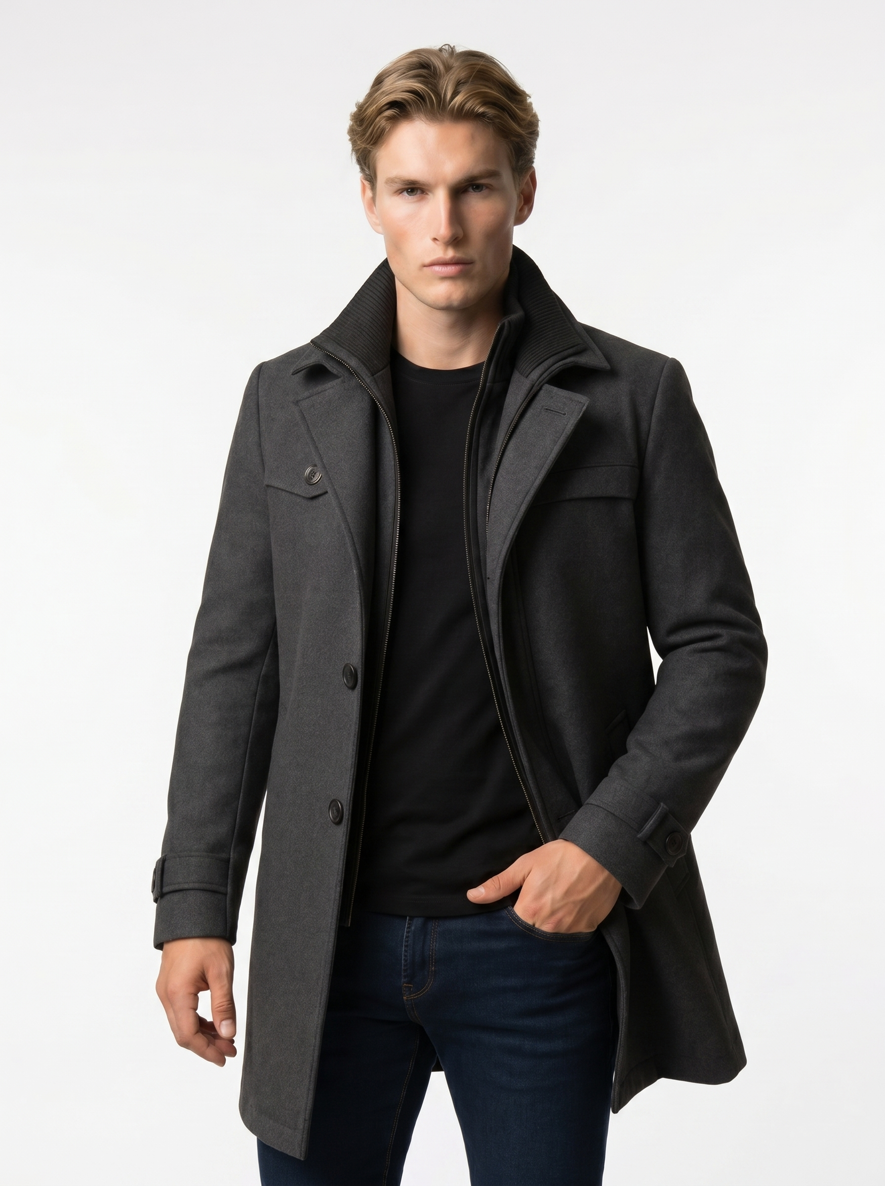 Men's Waterproof Insulated Winter Jacket with Adjustable Cuffs for Cold Weather Outdoor Activities