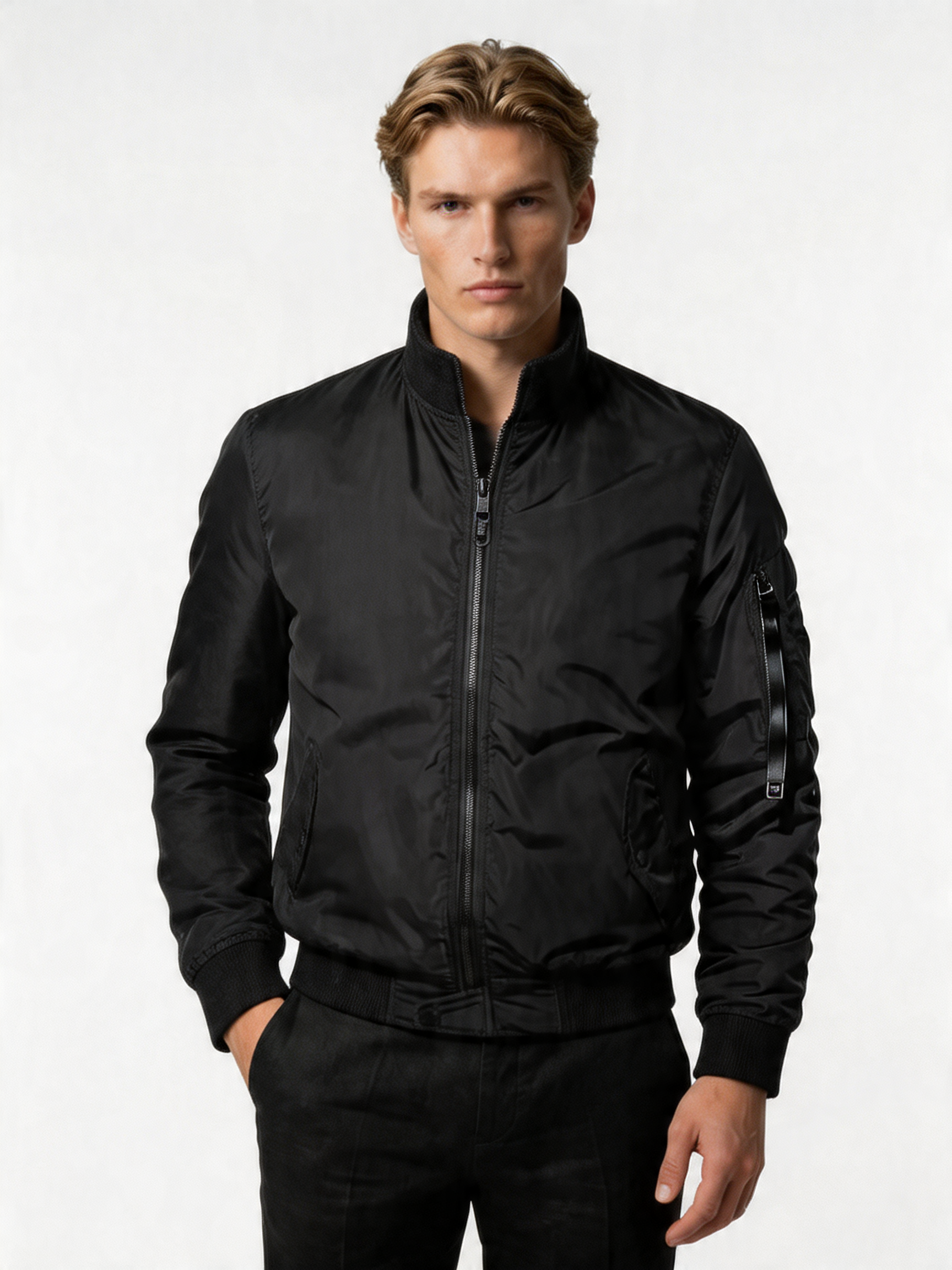 Men's Lightweight Zip-Up Bomber Jacket with Pockets | Casual Everyday Outerwear | Versatile Design for All Seasons