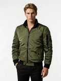 Men's Lightweight Zip-Up Bomber Jacket with Pockets | Casual Everyday Outerwear | Versatile Design for All Seasons