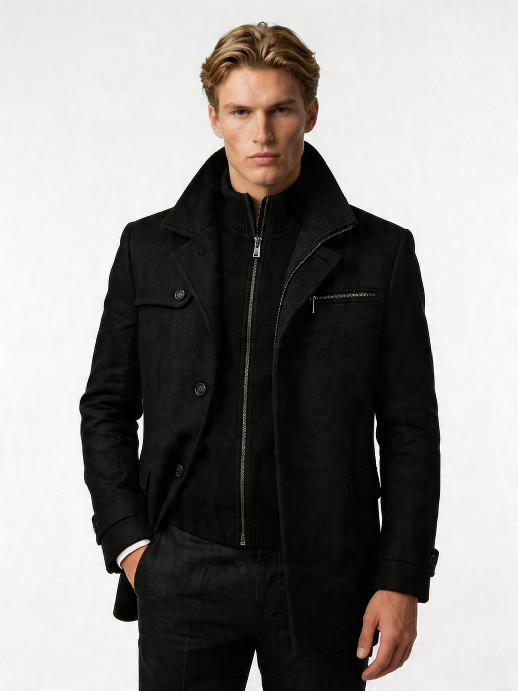 Men's Waterproof Insulated Winter Jacket with Adjustable Cuffs for Cold Weather Outdoor Activities