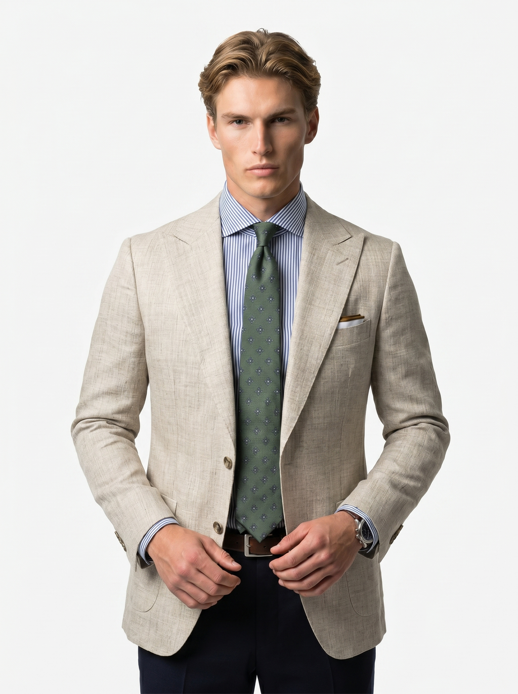 Men's Lightweight Textured Blazer Jacket - Stylish Tailored Design for Spring - Ideal for Casual or Formal Wear
