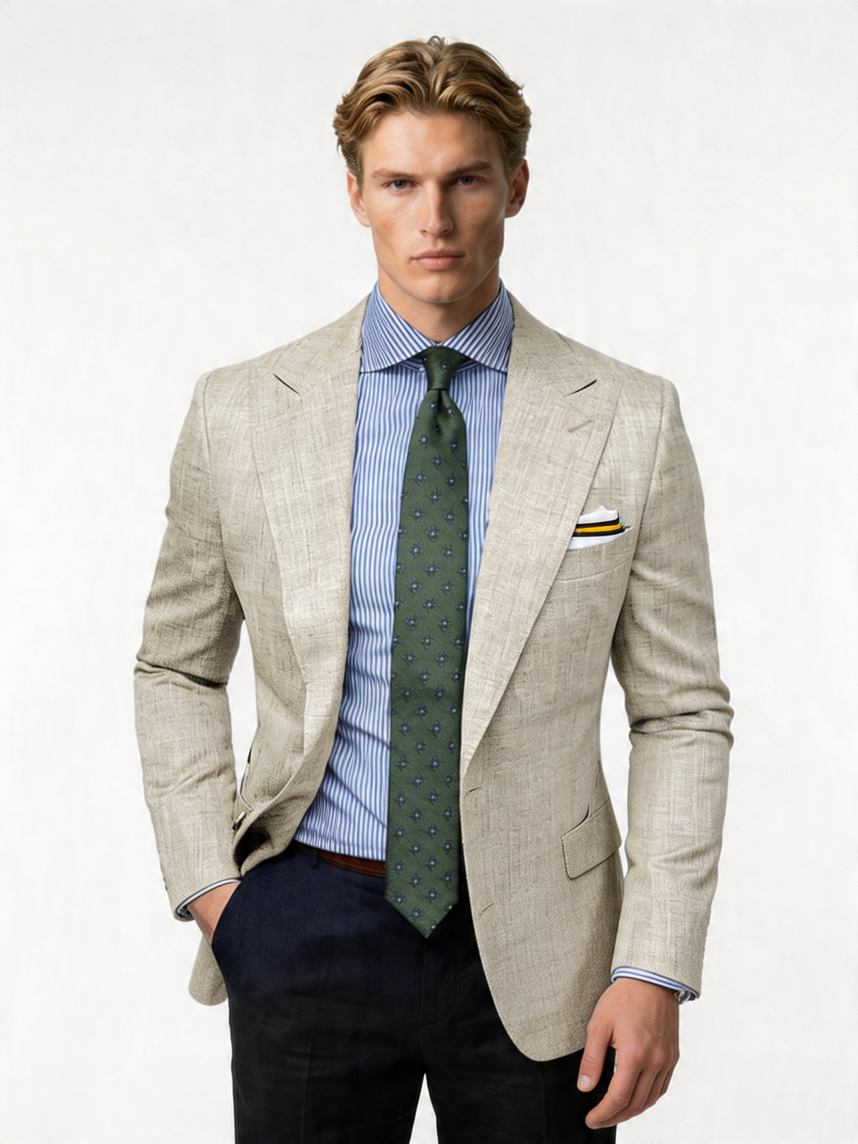 Men's Lightweight Textured Blazer Jacket - Stylish Tailored Design for Spring - Ideal for Casual or Formal Wear