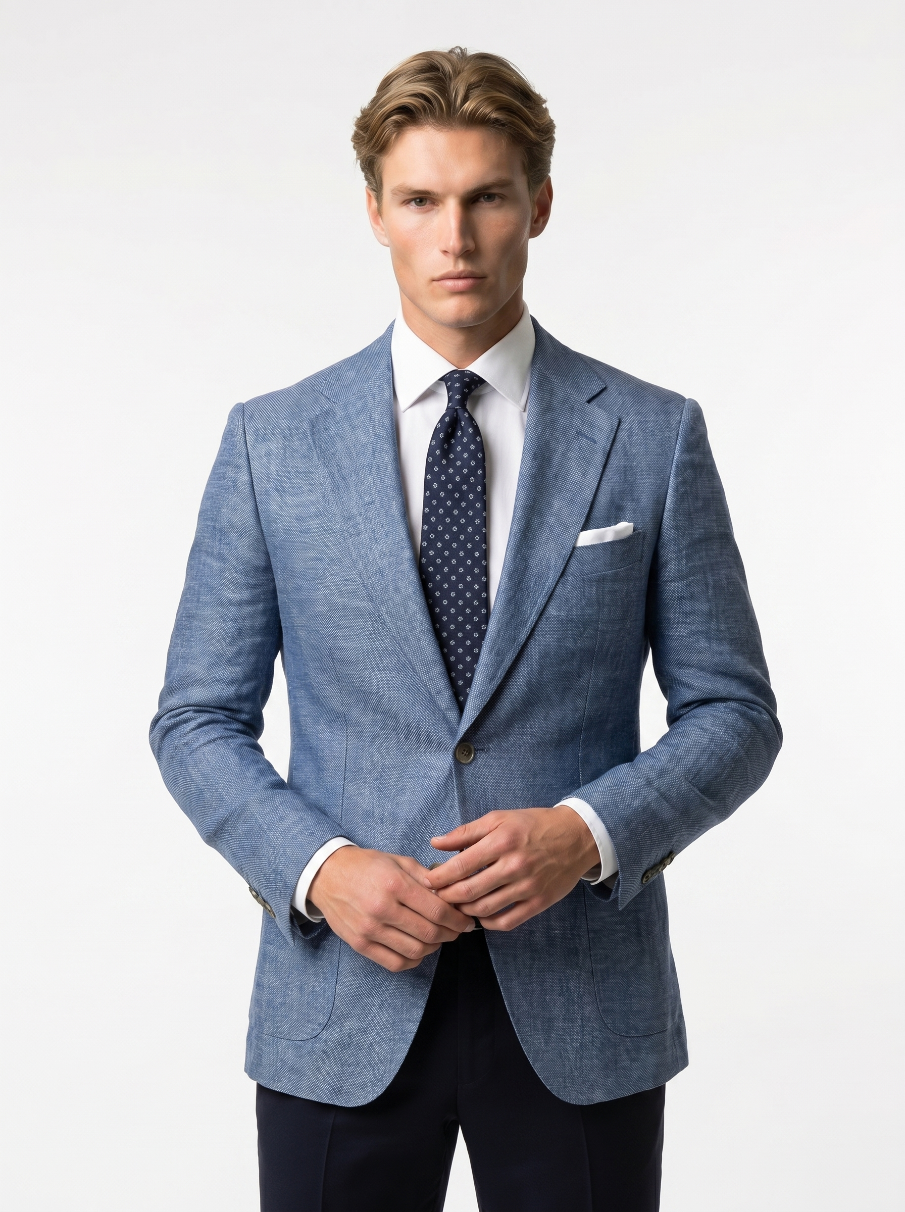 Men's Lightweight Textured Blazer Jacket - Stylish Tailored Design for Spring - Ideal for Casual or Formal Wear