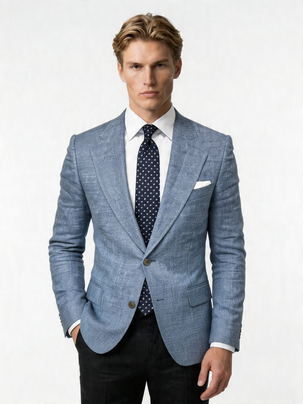 Men's Lightweight Textured Blazer Jacket - Stylish Tailored Design for Spring - Ideal for Casual or Formal Wear