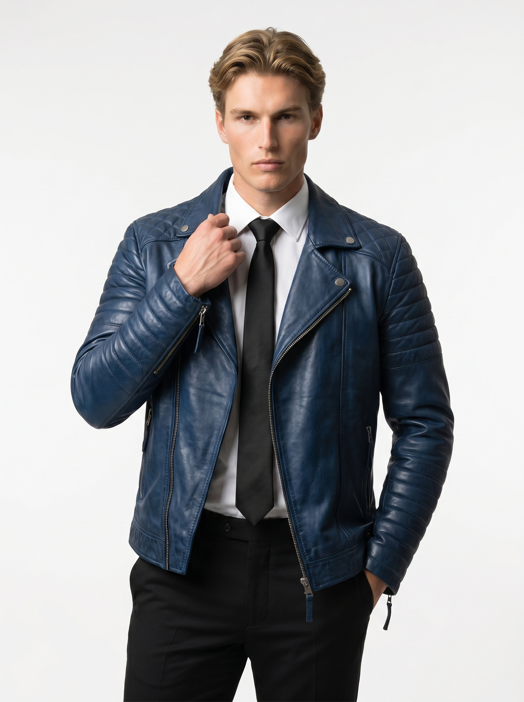 Men's Faux Leather Zip-Up Biker Jacket | Casual Riding Outerwear | Stylish Everyday Jacket